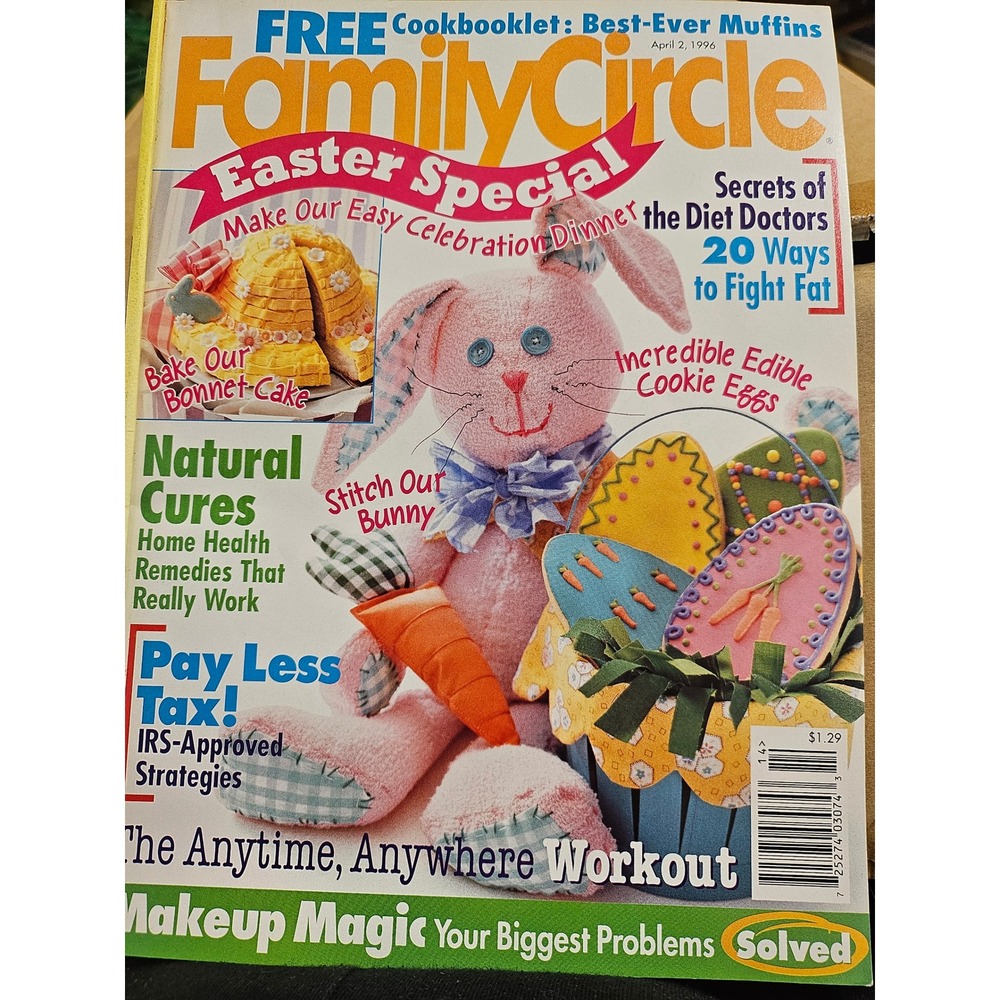 Vintage Family Circle Magazine April 2 1996 Easter Special Bunny DIY Recipes